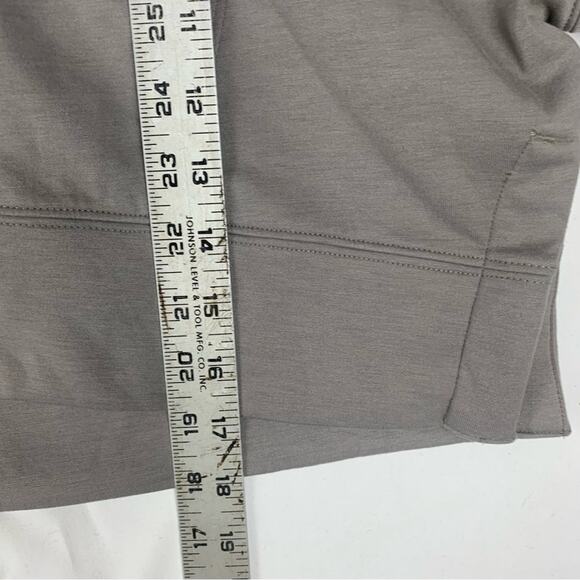 YPB women's small NeoKnit Gray Hoodie abercrombie crop tan brown workout - Picture 8 of 8
